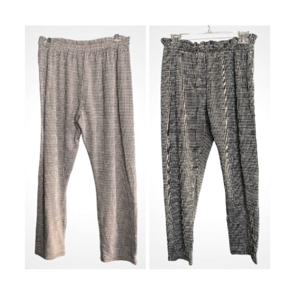 2- Pair Caution To The Wind Black & Tan Knit Lounge Pants M-L